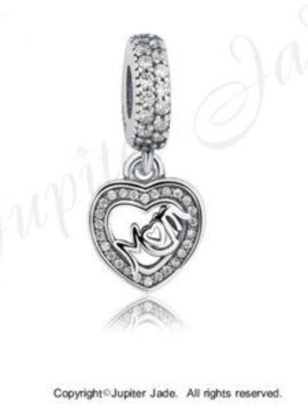 Pandora Silver Heart Mom Charm